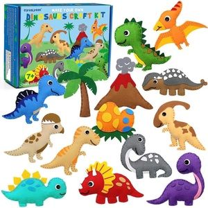 Dinosaur Sewing Craft Kit DIY Kids Craft and Sew Set for Girls and Boys Educati
